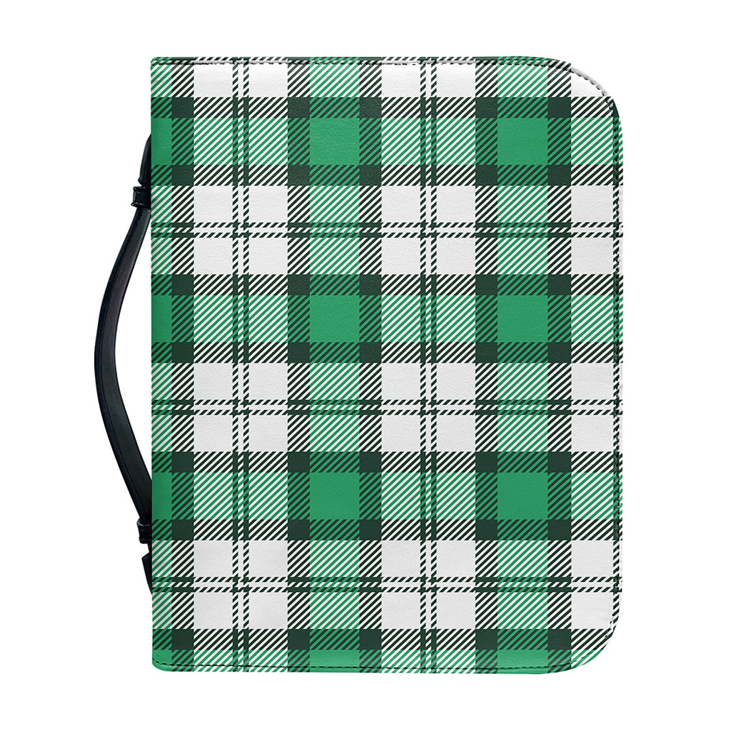 Shamrock St. Patrick's Day Tartan Print Leather Bible Cover