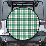 Shamrock St. Patrick's Day Tartan Print Leather Spare Tire Cover