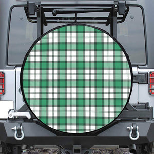 Shamrock St. Patrick's Day Tartan Print Leather Spare Tire Cover