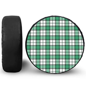 Shamrock St. Patrick's Day Tartan Print Leather Spare Tire Cover