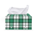 Shamrock St. Patrick's Day Tartan Print Leather Tissue Box Cover