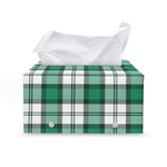 Shamrock St. Patrick's Day Tartan Print Leather Tissue Box Cover