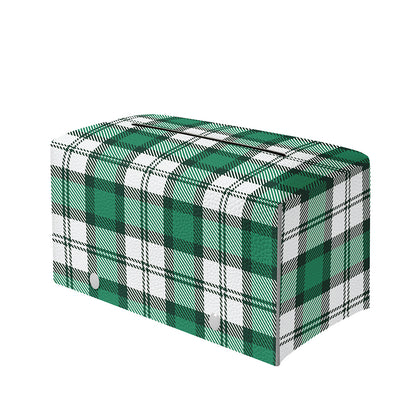 Shamrock St. Patrick's Day Tartan Print Leather Tissue Box Cover