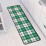 Shamrock St. Patrick's Day Tartan Print Long Kitchen Mat