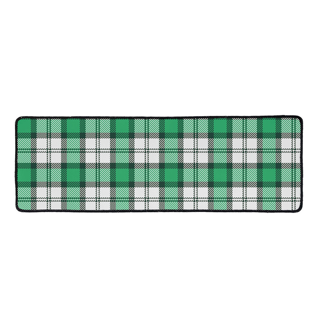 Shamrock St. Patrick's Day Tartan Print Long Kitchen Mat