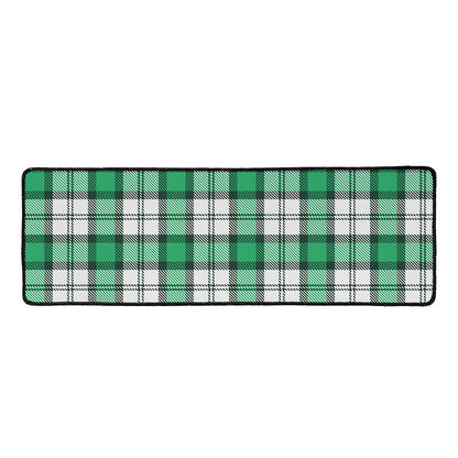 Shamrock St. Patrick's Day Tartan Print Long Kitchen Mat