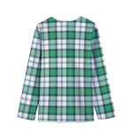 Shamrock St. Patrick's Day Tartan Print Long Sleeve Short Coat