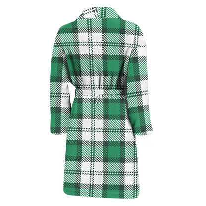 Shamrock St. Patrick's Day Tartan Print Men's Bathrobe