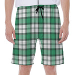 Shamrock St. Patrick's Day Tartan Print Men's Beach Shorts