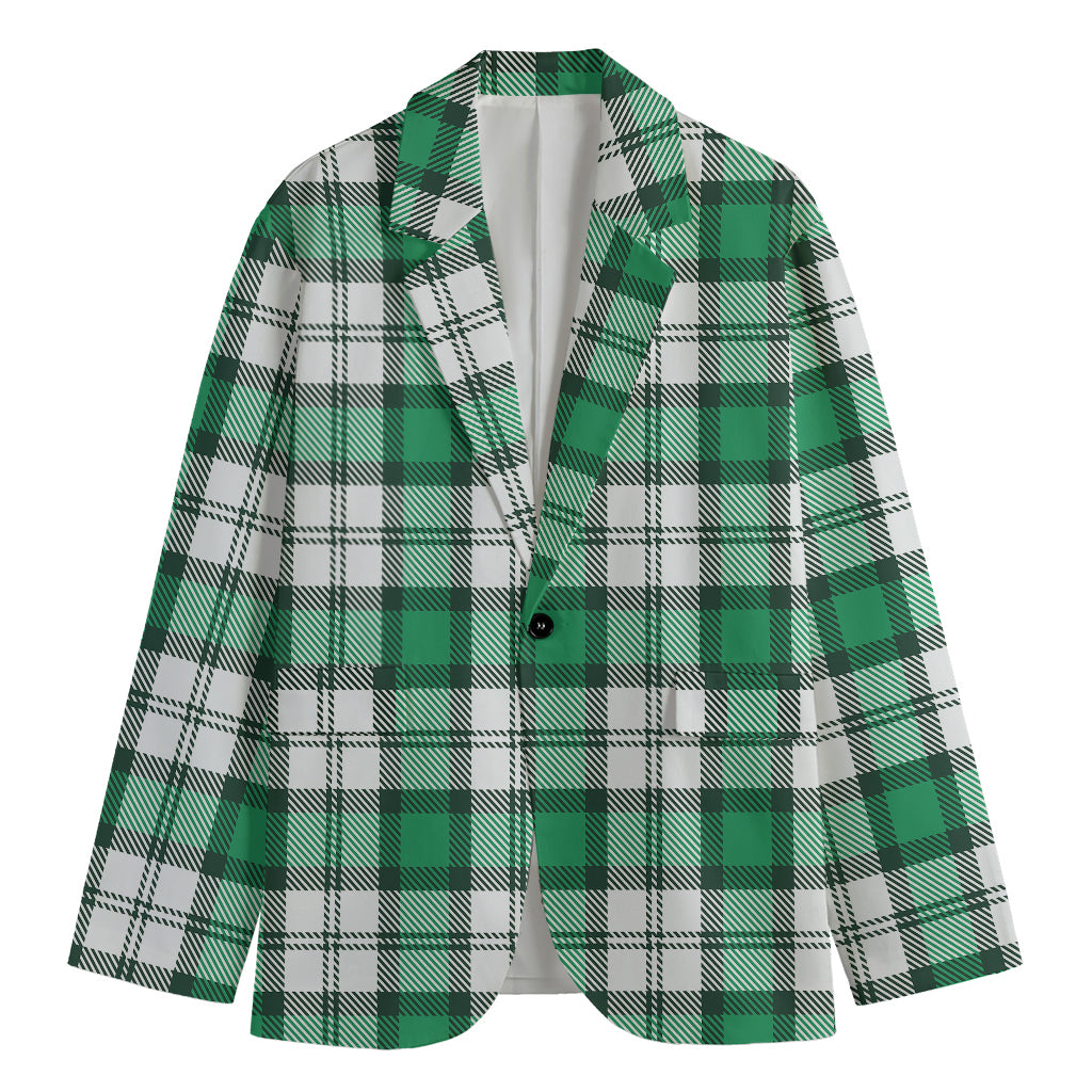Shamrock St. Patrick's Day Tartan Print Men's Blazer