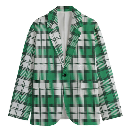 Shamrock St. Patrick's Day Tartan Print Men's Blazer