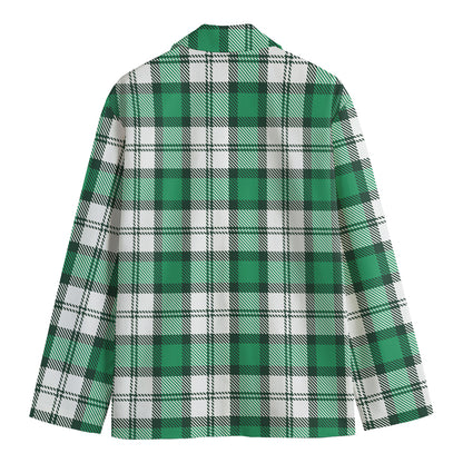 Shamrock St. Patrick's Day Tartan Print Men's Blazer