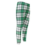 Shamrock St. Patrick's Day Tartan Print Men's Compression Pants