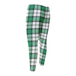 Shamrock St. Patrick's Day Tartan Print Men's Compression Pants