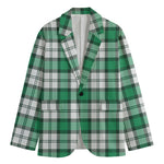 Shamrock St. Patrick's Day Tartan Print Men's Cotton Blazer