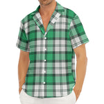 Shamrock St. Patrick's Day Tartan Print Men's Deep V-Neck Shirt