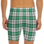 Shamrock St. Patrick's Day Tartan Print Men's Long Boxer Briefs