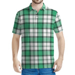Shamrock St. Patrick's Day Tartan Print Men's Polo Shirt