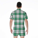 Shamrock St. Patrick's Day Tartan Print Men's Rompers