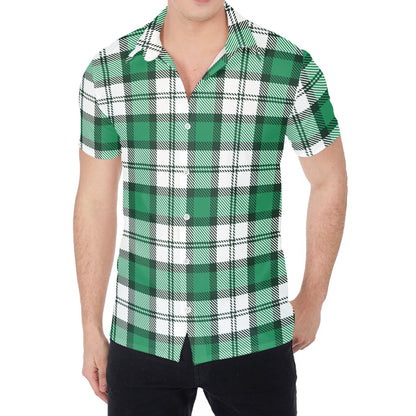 Shamrock St. Patrick's Day Tartan Print Men's Shirt