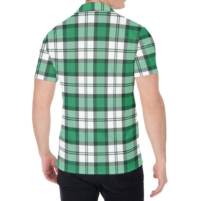 Shamrock St. Patrick's Day Tartan Print Men's Shirt