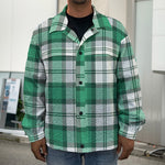 Shamrock St. Patrick's Day Tartan Print Men's Shirt Jacket