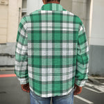 Shamrock St. Patrick's Day Tartan Print Men's Shirt Jacket