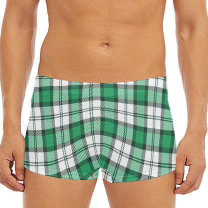 Shamrock St. Patrick's Day Tartan Print Men's Short Boxer Briefs