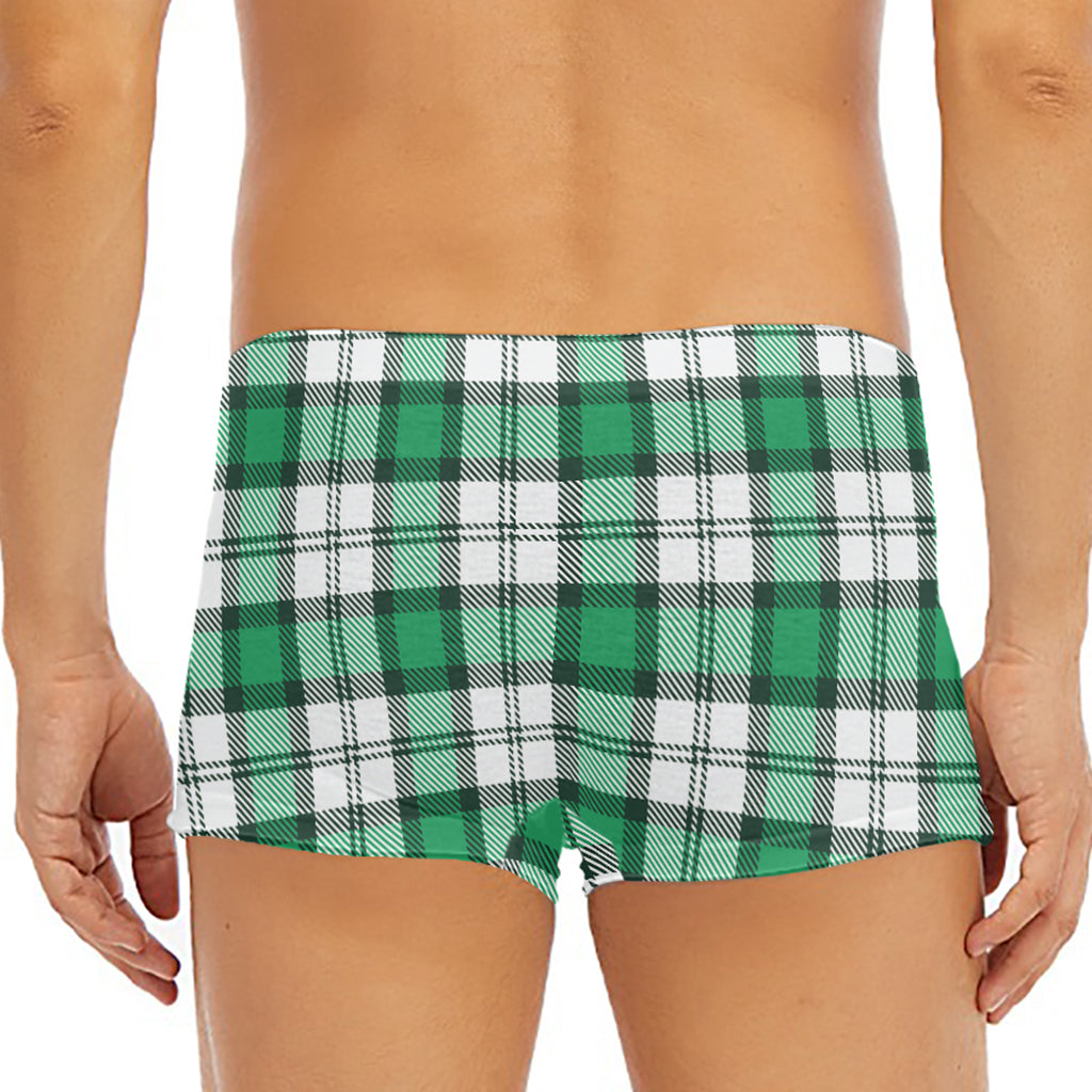 Shamrock St. Patrick's Day Tartan Print Men's Short Boxer Briefs