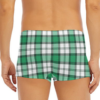 Shamrock St. Patrick's Day Tartan Print Men's Short Boxer Briefs