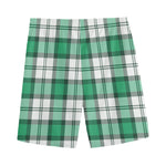 Shamrock St. Patrick's Day Tartan Print Men's Sports Shorts