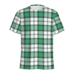 Shamrock St. Patrick's Day Tartan Print Men's Sports T-Shirt