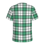 Shamrock St. Patrick's Day Tartan Print Men's Sports T-Shirt