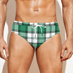 Shamrock St. Patrick's Day Tartan Print Men's Swim Briefs