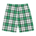 Shamrock St. Patrick's Day Tartan Print Men's Swim Trunks
