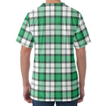 Shamrock St. Patrick's Day Tartan Print Men's Velvet T-Shirt