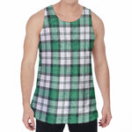 Shamrock St. Patrick's Day Tartan Print Men's Velvet Tank Top
