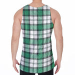 Shamrock St. Patrick's Day Tartan Print Men's Velvet Tank Top