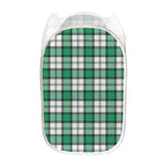 Shamrock St. Patrick's Day Tartan Print Mesh Laundry Hamper