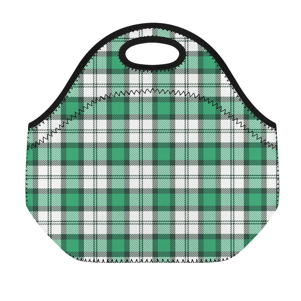 Shamrock St. Patrick's Day Tartan Print Neoprene Lunch Bag