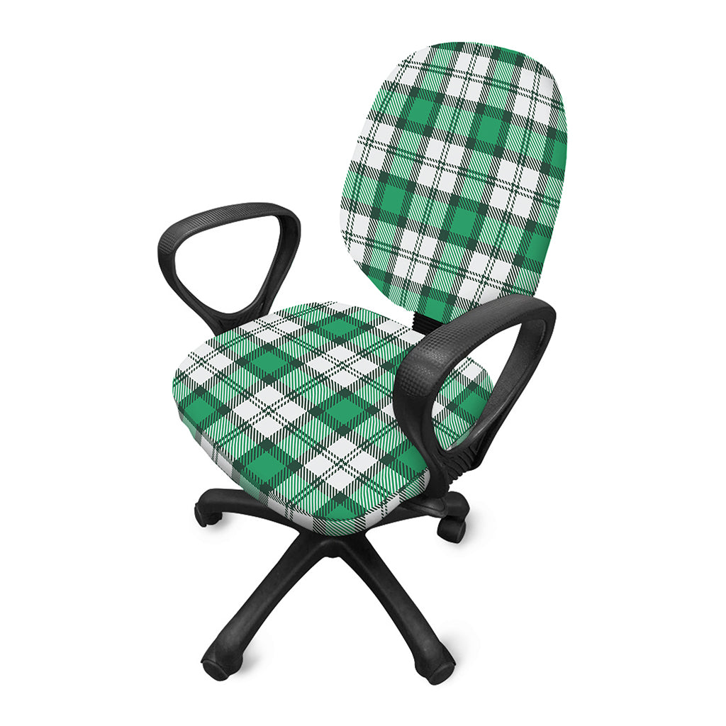 Shamrock St. Patrick's Day Tartan Print Office Chair Cover