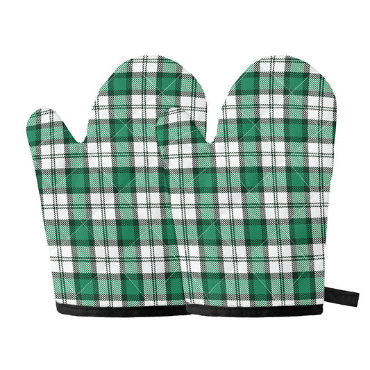 Shamrock St. Patrick's Day Tartan Print Oven Mitts