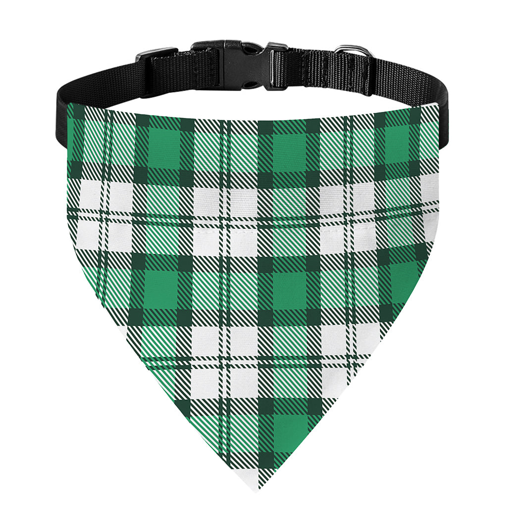 Shamrock St. Patrick's Day Tartan Print Over The Collar Dog Bandana