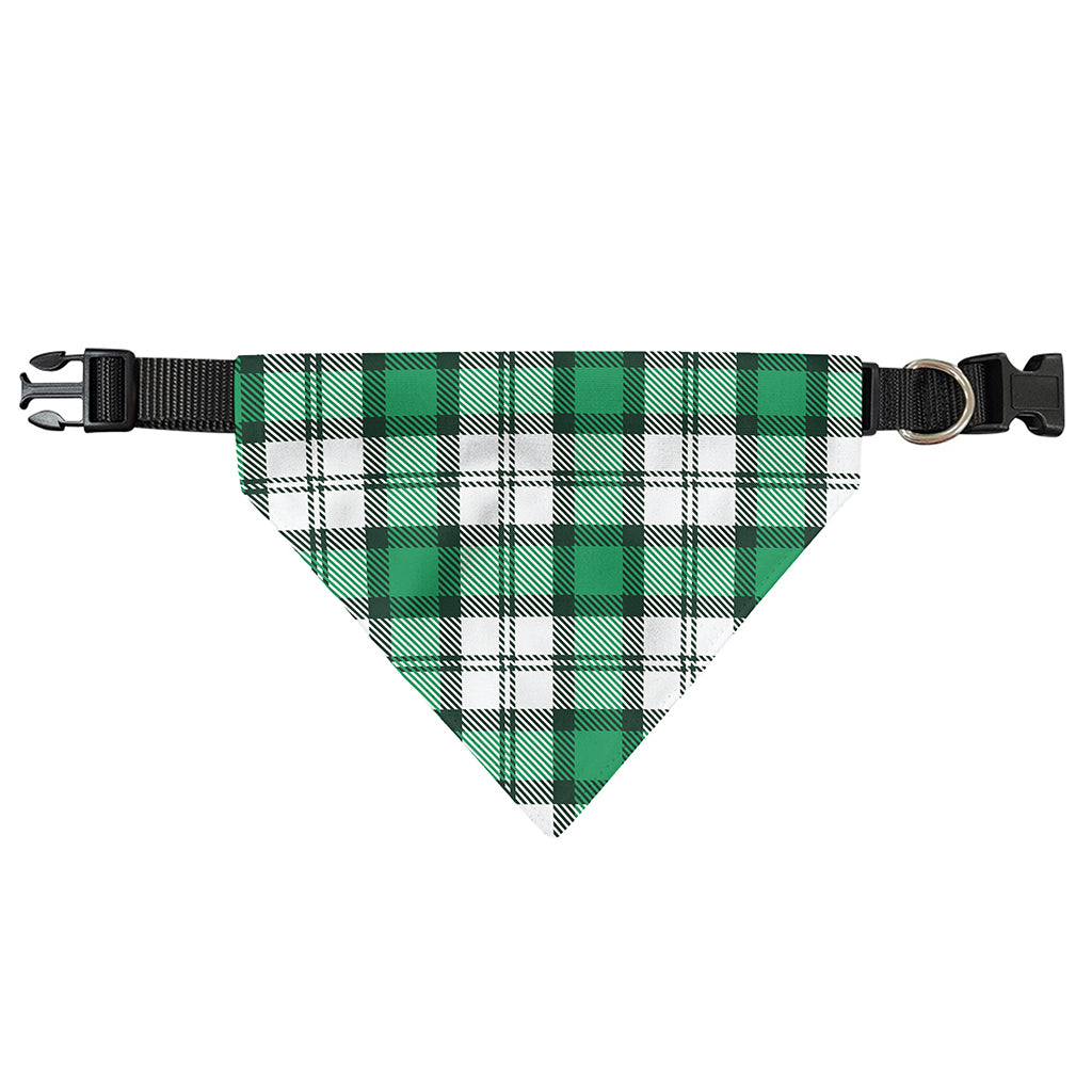 Shamrock St. Patrick's Day Tartan Print Over The Collar Dog Bandana