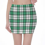 Shamrock St. Patrick's Day Tartan Print Pencil Mini Skirt