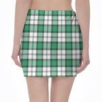Shamrock St. Patrick's Day Tartan Print Pencil Mini Skirt