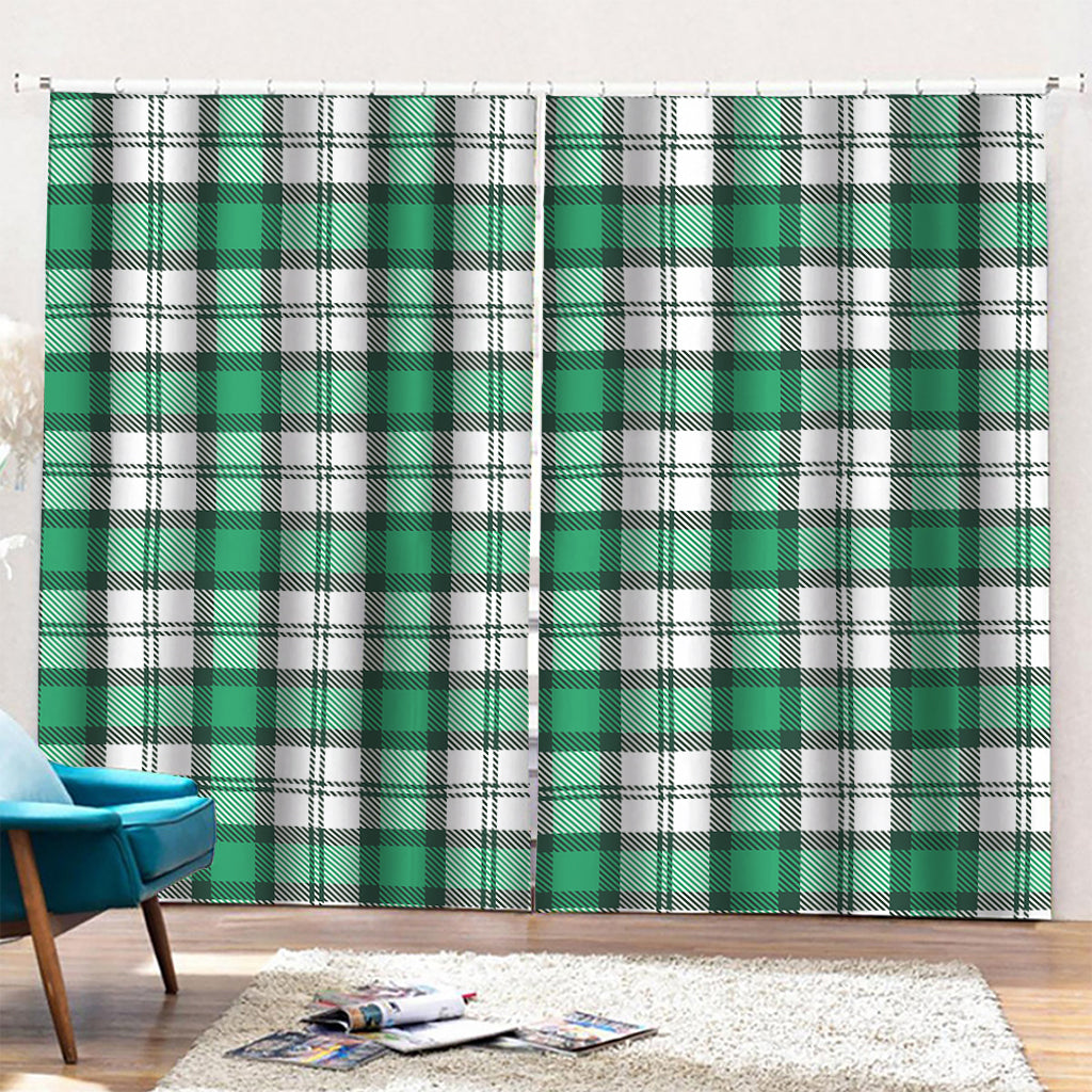 Shamrock St. Patrick's Day Tartan Print Pencil Pleat Curtains