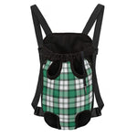 Shamrock St. Patrick's Day Tartan Print Pet Carrier Backpack