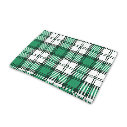 Shamrock St. Patrick's Day Tartan Print Pet Cooling Mat Cover