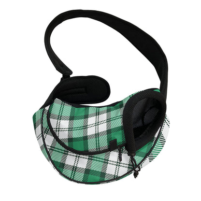 Shamrock St. Patrick's Day Tartan Print Pet Sling Carrier